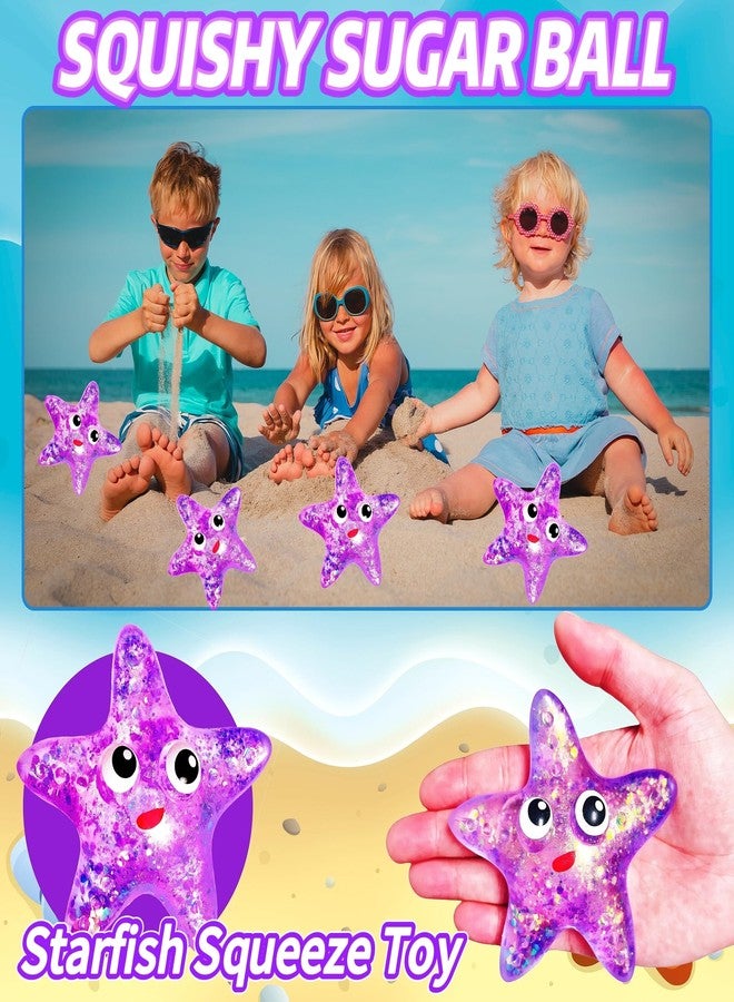 EVDERS 1Pcs Squishy Starfish Stress Ball for Adults and Kids Starfish Stress Toys Sugar Ball Sensory Fidget Toy Sea Animal Squeeze Squishy Toy Anxiety Relief Party Favors (Purple) - Image 4